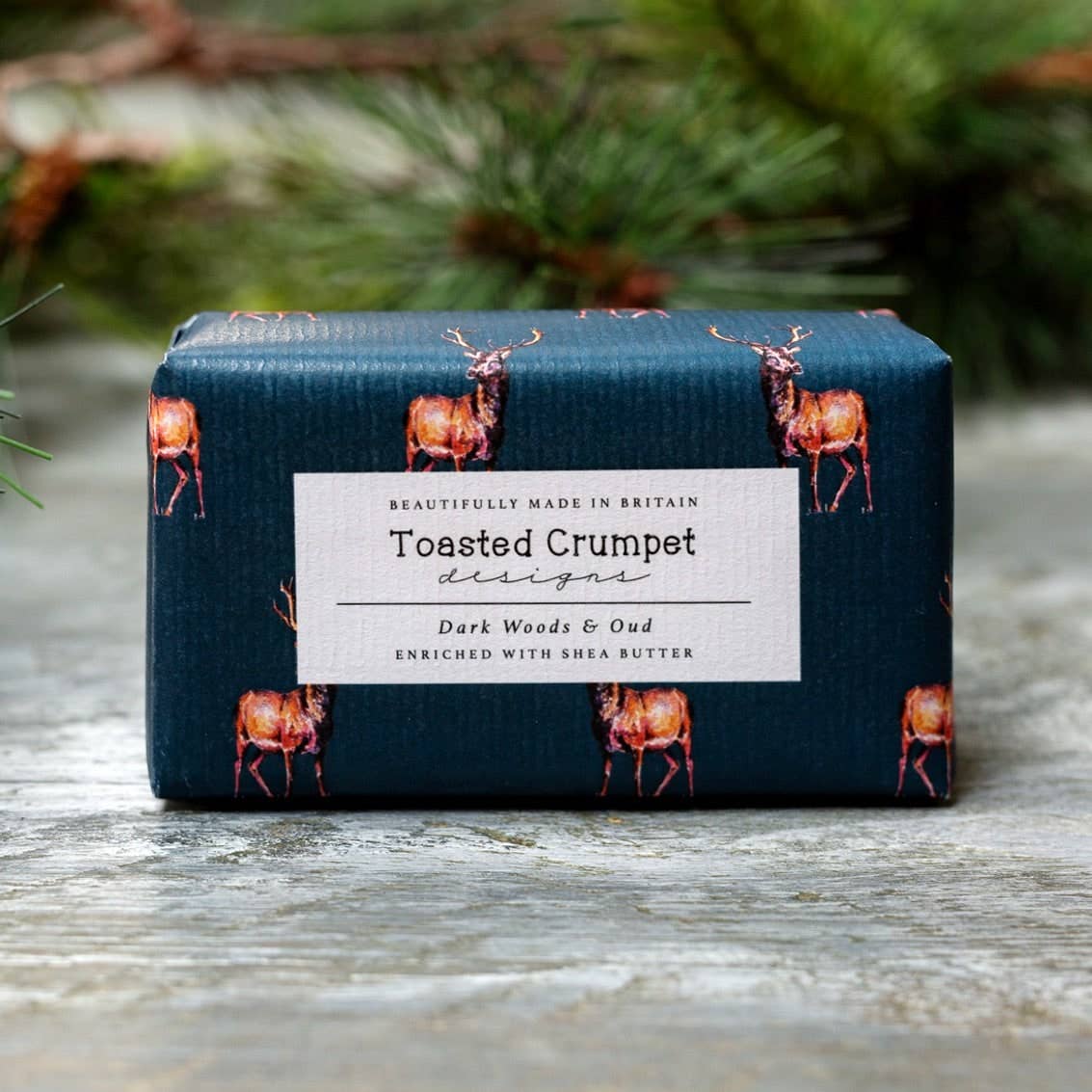 Dark Woods and Oud soap made in Britain