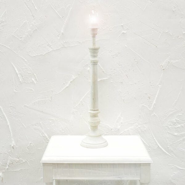 Mayling antique white lamp base with elegant classic styling, decorative table lamp for living room, bedroom or hallway.