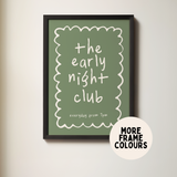 The Early Night Club Wall Art Print – Cream & Olive Typography Print
