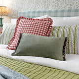Maude Gingham Cushion – Frilled Trim Cotton Cushion Terracotta