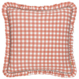 Maude Gingham Cushion – Frilled Trim Cotton Cushion Terracotta