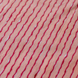 Cranberry Wiggle Line Cotton Napkins – Set of 4 | Hand Block Printed Tableware