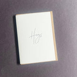 Hugs Letterpress Mini Card | Thinking of You Greeting Card