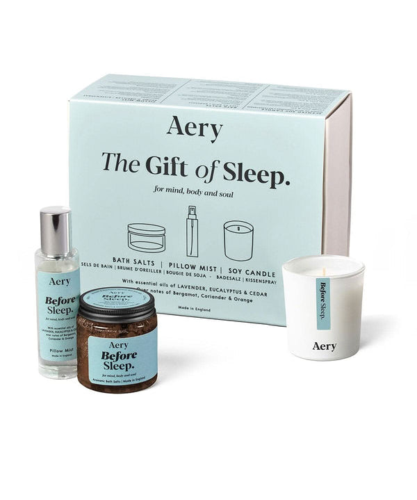 Give the gift of sleep with Aery’s Before Sleep set. Soothing lavender, cedarwood, and jasmine for calm, restful nights. Vegan and made in England.
