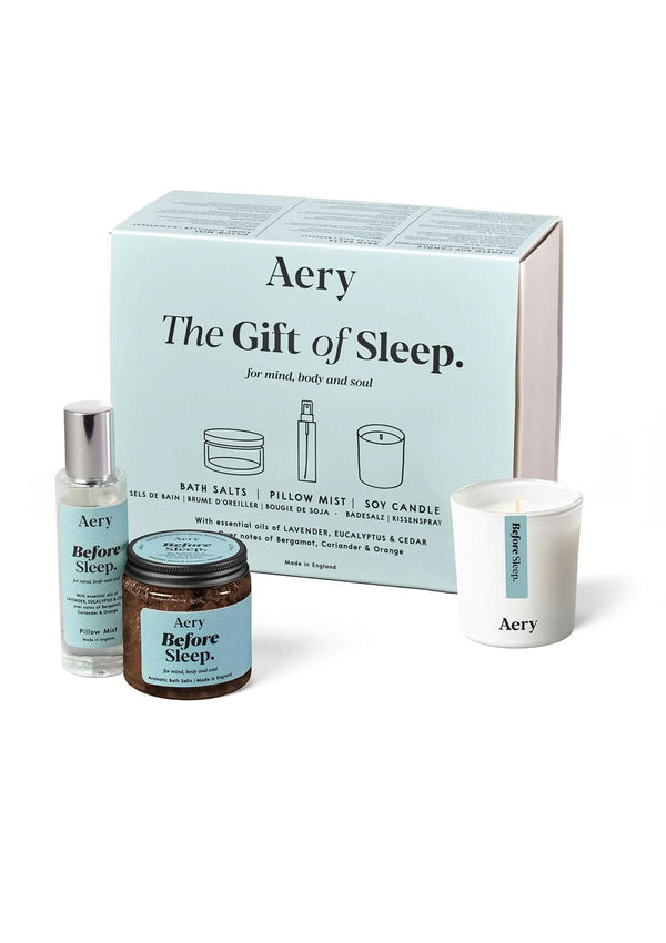 Give the gift of sleep with Aery’s Before Sleep set. Soothing lavender, cedarwood, and jasmine for calm, restful nights. Vegan and made in England.