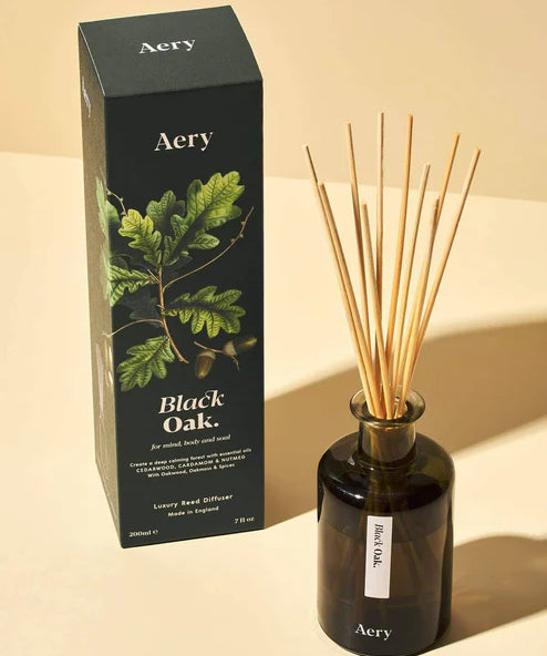 Aery Cardamom &amp; Nutmeg Reed Diffuser with natural reeds and a sophisticated blend of citrus, warming spices and woody notes for luxury home fragrance.