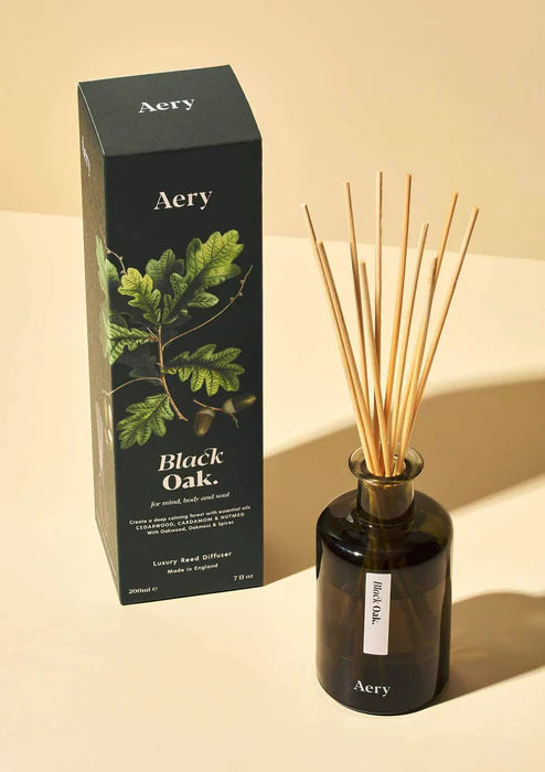Aery Cardamom &amp; Nutmeg Reed Diffuser with natural reeds and a sophisticated blend of citrus, warming spices and woody notes for luxury home fragrance.