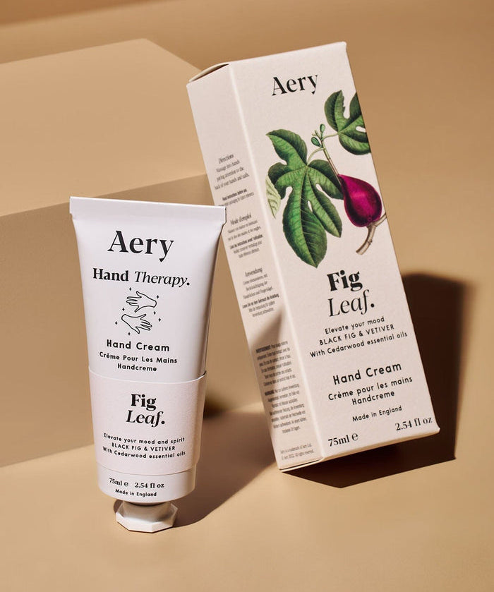 Aery Fig Leaf Hand Cream 75ml, a nourishing vegan hand cream with a sophisticated fragrance of fig, citrus, violet leaf and cedarwood.