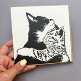 Cuddle Time Kittens Letterpress Card | Penguin Ink Greeting Card