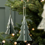 Airdrie Set of 3 Glazed Porcelain Hanging Christmas Tree Decorations.