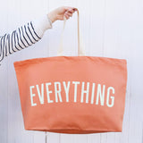 Carry it all with the Alphabet Everything Really Big Bag. An oversized UK-made coral canvas tote for shopping, travel, beach days, weekends away and everyday adventures.