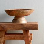 Amala natural decorative pedestal bowl on foot 24cm