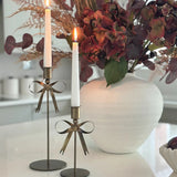 Cromwell Christmas Bow Candle Holder – Brass