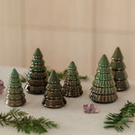 Arleen Green Melange handmade ceramic Christmas trees in small and large sizes
