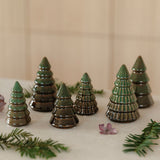 Arleen Green Melange handmade ceramic Christmas trees in small and large sizes