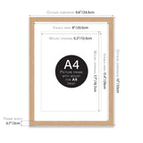 Oak A4 Picture Frame with Mount for A5 Print – Modern Natural Wood Effect Frame