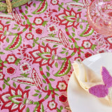 Arana Floral Block Print Tablecloth