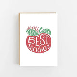 A simple, heartfelt 'Best Teacher’ card. Printed on textured FSC paper. Perfect for end-of-term thank yous and teacher gifts. Blank inside.