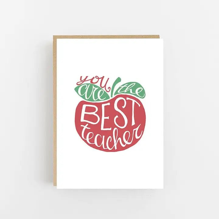 A simple, heartfelt 'Best Teacher’ card. Printed on textured FSC paper. Perfect for end-of-term thank yous and teacher gifts. Blank inside.