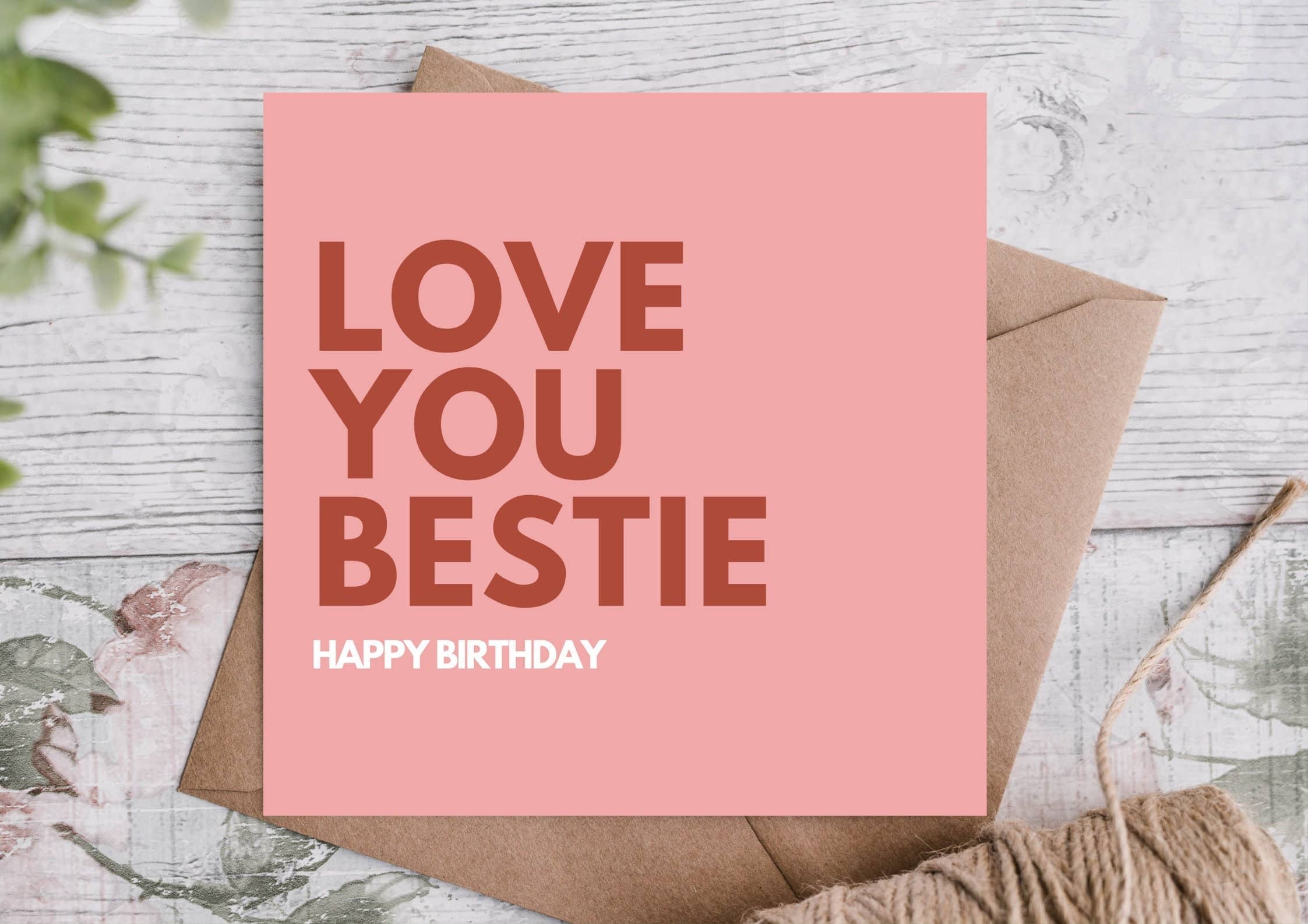 Celebrate your best friend with this eco-friendly bestie birthday card. Printed on premium 300gsm card, blank inside. Perfect for thoughtful gifting.