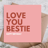 Celebrate your best friend with this eco-friendly bestie birthday card. Printed on premium 300gsm card, blank inside. Perfect for thoughtful gifting.