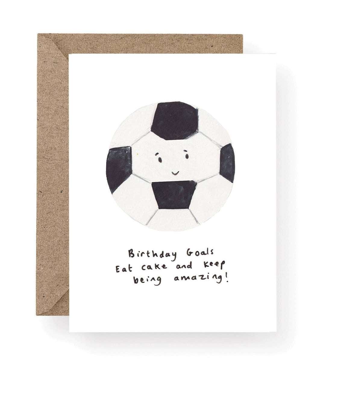 Birthday Goals football birthday card with eat cake and keep being amazing message.