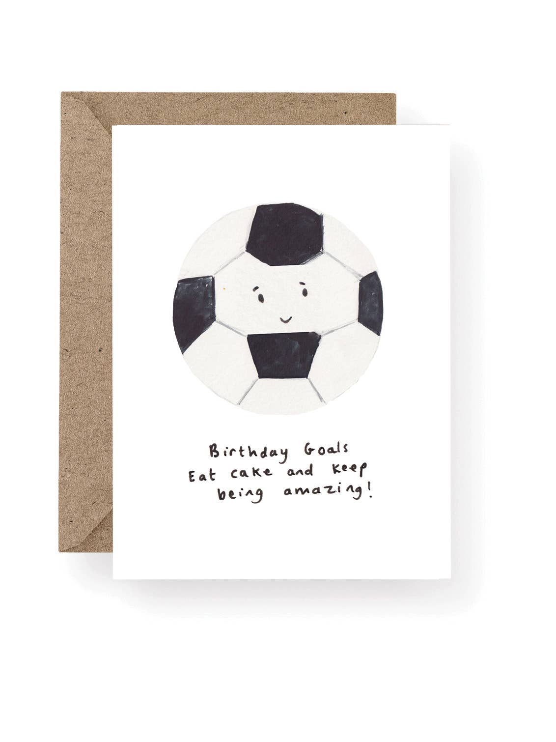 Birthday Goals football birthday card with eat cake and keep being amazing message.
