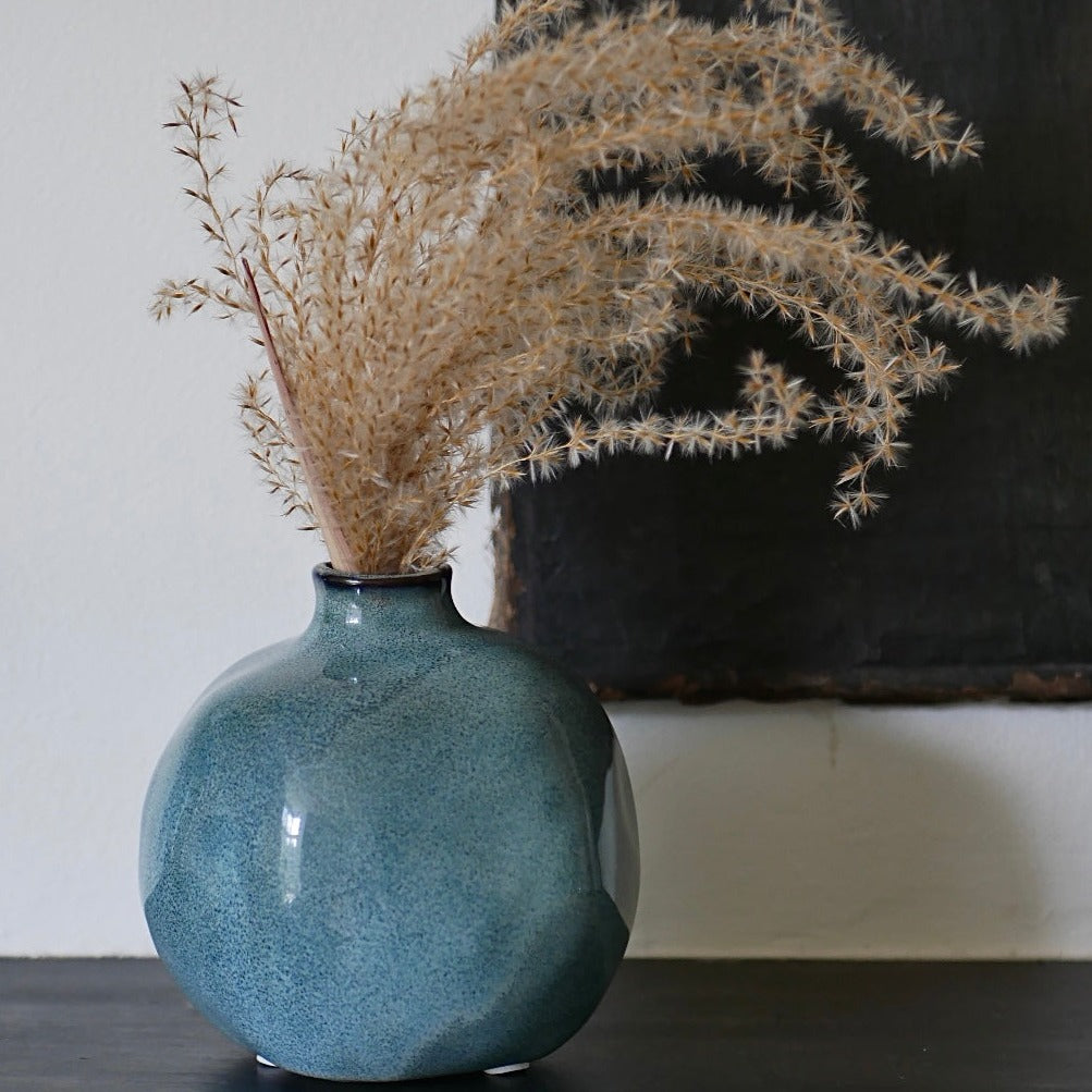Blue melange mini flower vase for wildflowers and small stems