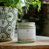 The Botanical Candle Co. Redamancy natural soy candle hand-poured in England with patchouli, rose geranium and frankincense fragrance.