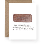 Bourbon Biscuit Society greeting card featuring a classic British Bourbon biscuit design.