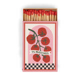 Add a playful touch to your candle ritual with DesignWorks Ink Tomato Vine boxed matches. 75 safety matches in a beautifully illustrated gift-ready box.