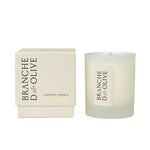 Branche d’Olive Bergamot scented soya candle in frosted glass