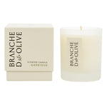 Branche d’Olive Garrigue boxed scented candle in frosted glass