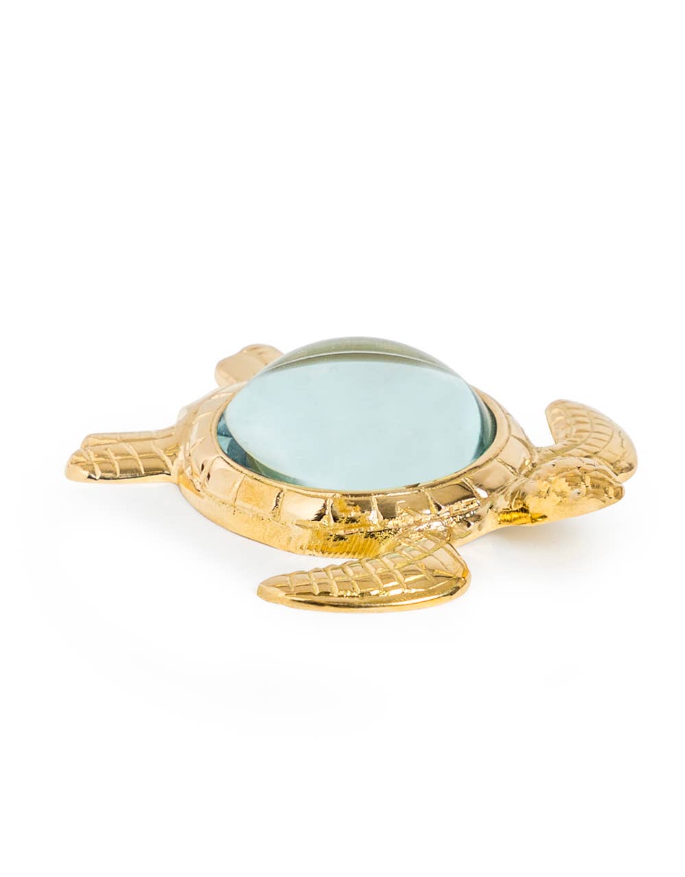 Decorative Brass Desk AccessoryDecorative brass turtle magnifying glass with antique finish. A charming vintage-style desk accessory and unique home décor gift.