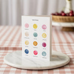 By Tilly Birthday Colour Palette greetings card featuring a hand-painted watercolour artist's palette, printed in England on premium cardstock.