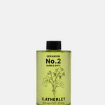 C.Atherley Geranium No.1 botanical bubble bath in a 300ml bottle, made in England with natural essential oils including geranium, lavender and frankincense.