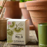 C.Atherley Geranium No.3 botanical scented candle inspired by Pelargonium Mabel Grey, hand-poured in England with fresh citrus and green notes.