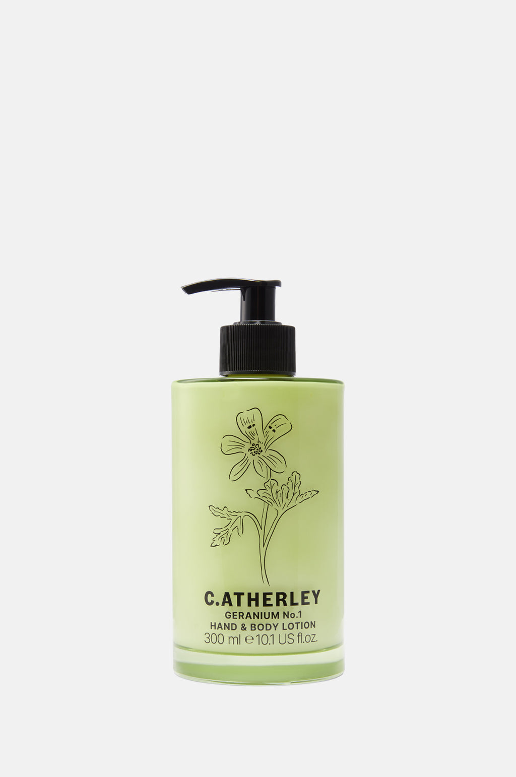 C.Atherley Geranium No.1 Hand &amp; Body Lotion 300ml enriched with shea butter, aloe vera and natural botanical essential oils.
