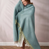 Wildweave Pure Wool Blanket – Sea Holly & Lichen