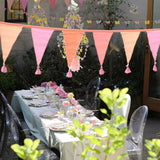 Pink Fabric Bunting with Tassels | Reusable Cotton Party Decoration