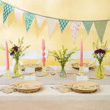Sage & Pink Upcycled Cotton Bunting | Sustainable Fabric Party Decoration