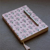Block Printed Ruled Notebook (A5) - Ditsy Floral Blush