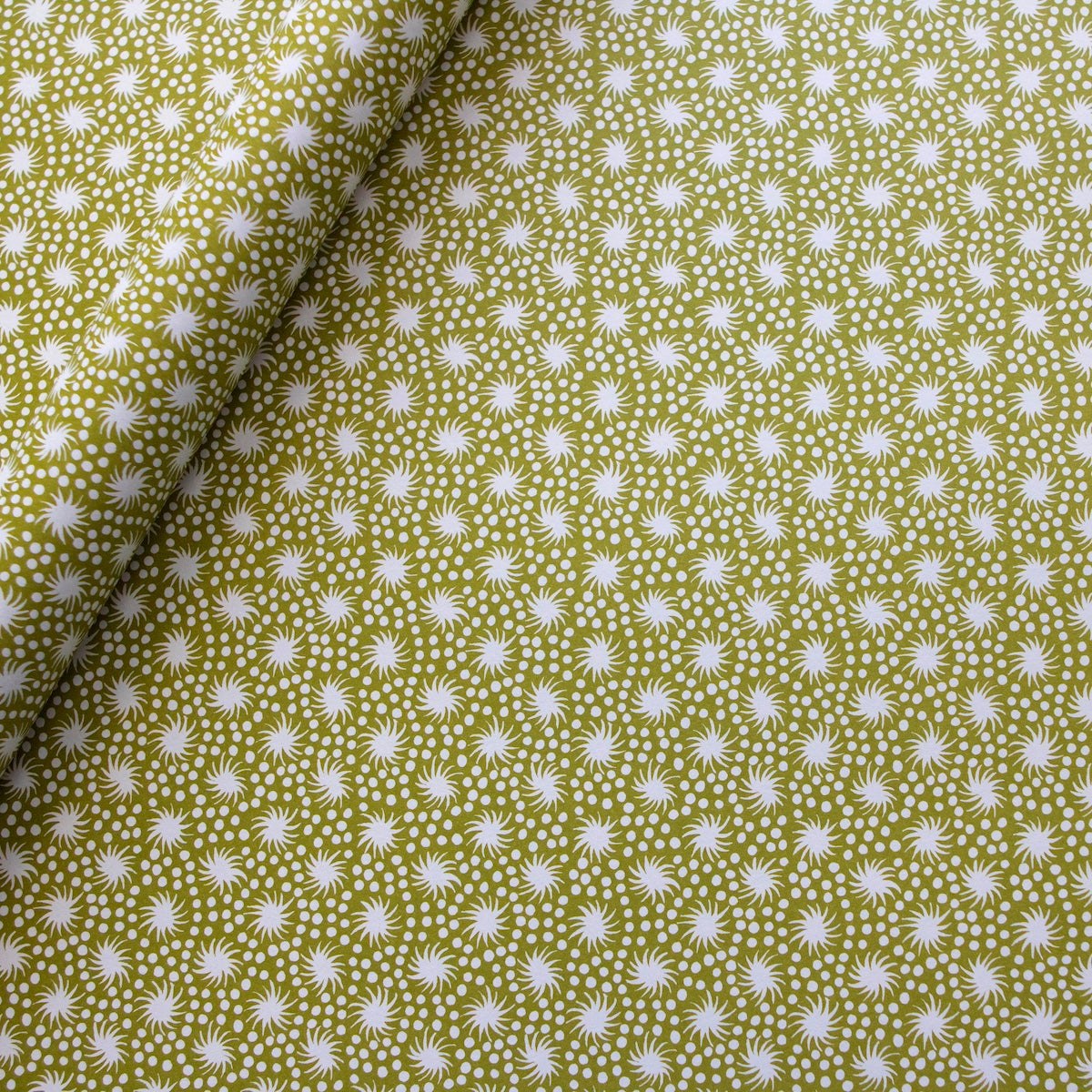 Shop Cambridge Imprint Animalcules wrapping paper in Bawden Green. A refined small-scale heritage print perfect for luxury gift wrapping and paper crafts.