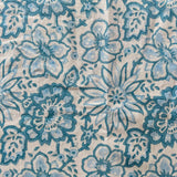 Meadow Baby Blue Hand Block Printed Tablecloth – Cotton Floral Table Linen