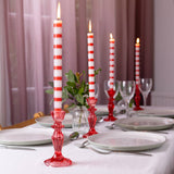 Red & White Striped Dinner Candles – 28cm