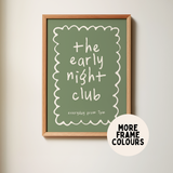 The Early Night Club Wall Art Print – Cream & Olive Typography Print