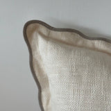 Chloe Cream & Greige Scalloped Cushion – Feather Filled