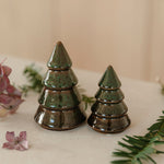 Arleen Green Melange handmade ceramic Christmas trees in small and large sizes