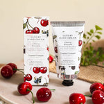 Cherry Blossom luxury hand cream in a recyclable aluminium tube with shea butter, aloe vera and vitamin E, presented in an illustrated gift box and made in Britain.