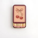 Cherry decorative match tin with 100 pink-tipped safety matches